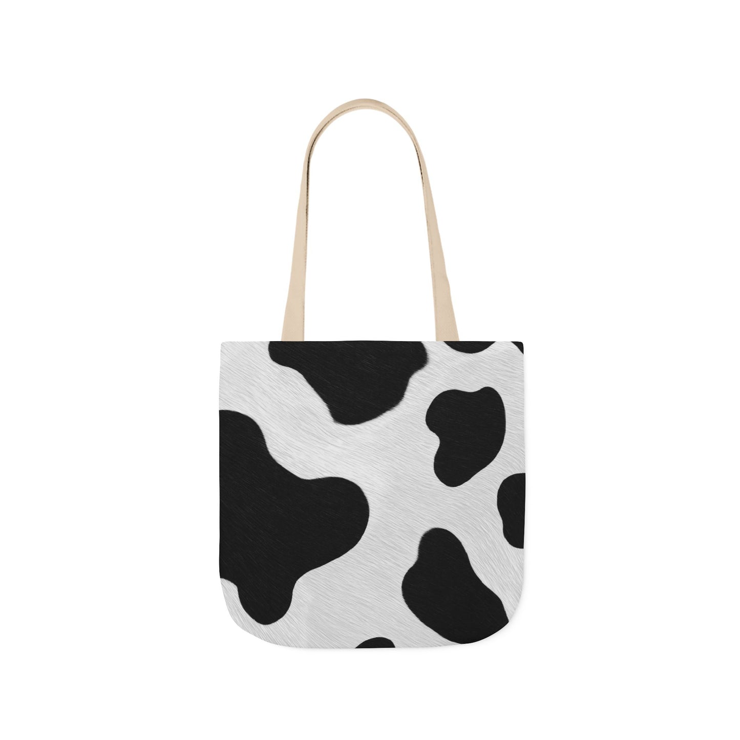 Chic Cow Print Canvas Tote Bag