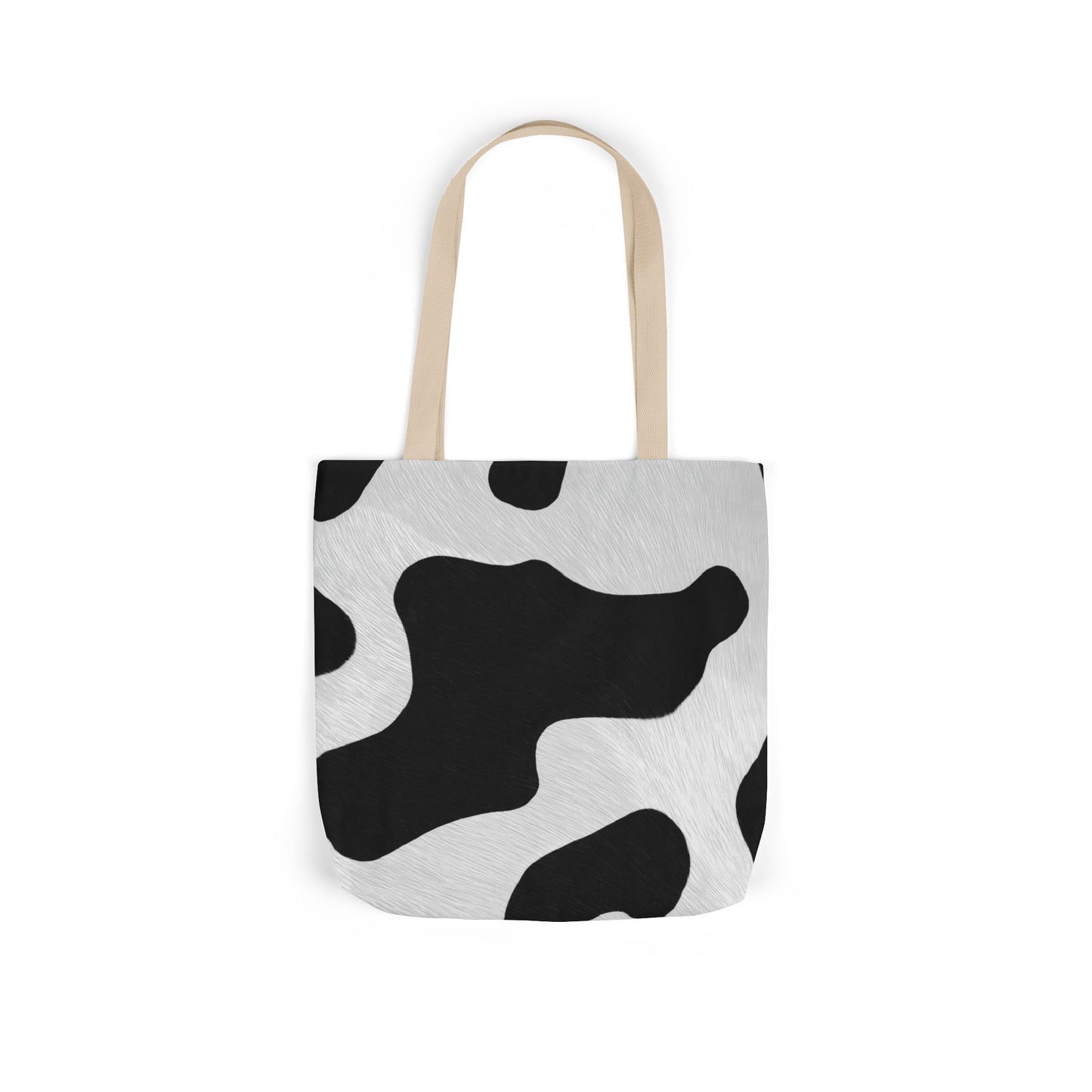 Chic Cow Print Canvas Tote Bag