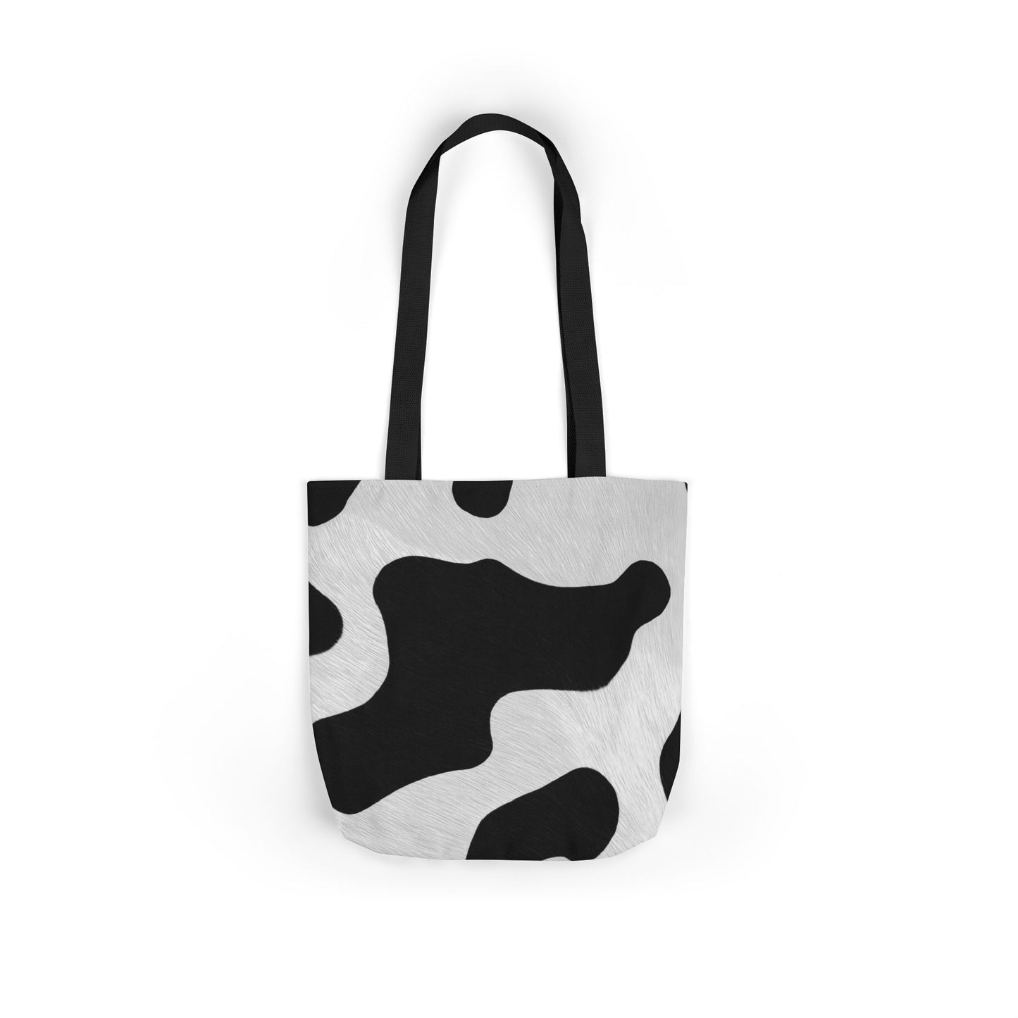 Chic Cow Print Canvas Tote Bag