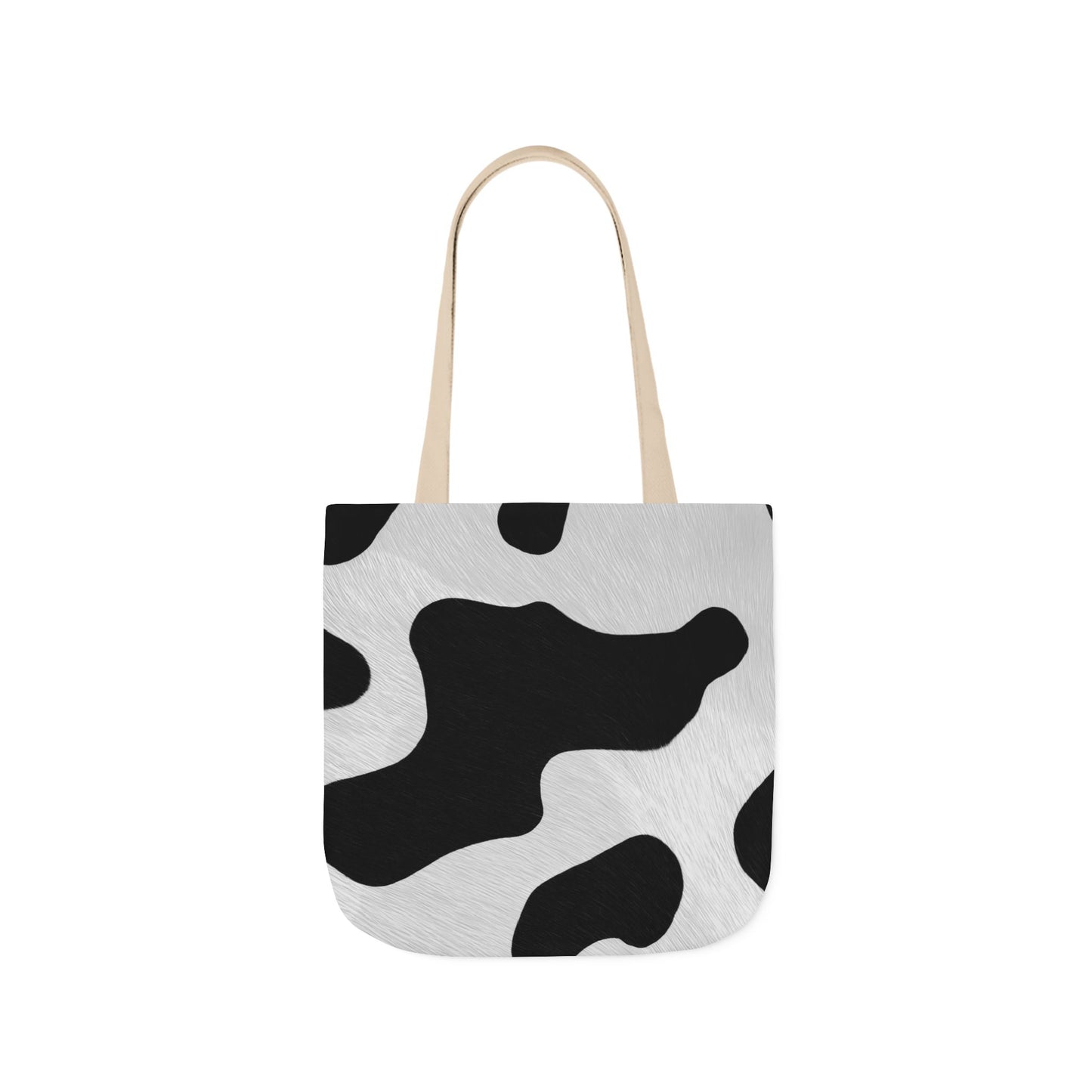 Chic Cow Print Canvas Tote Bag