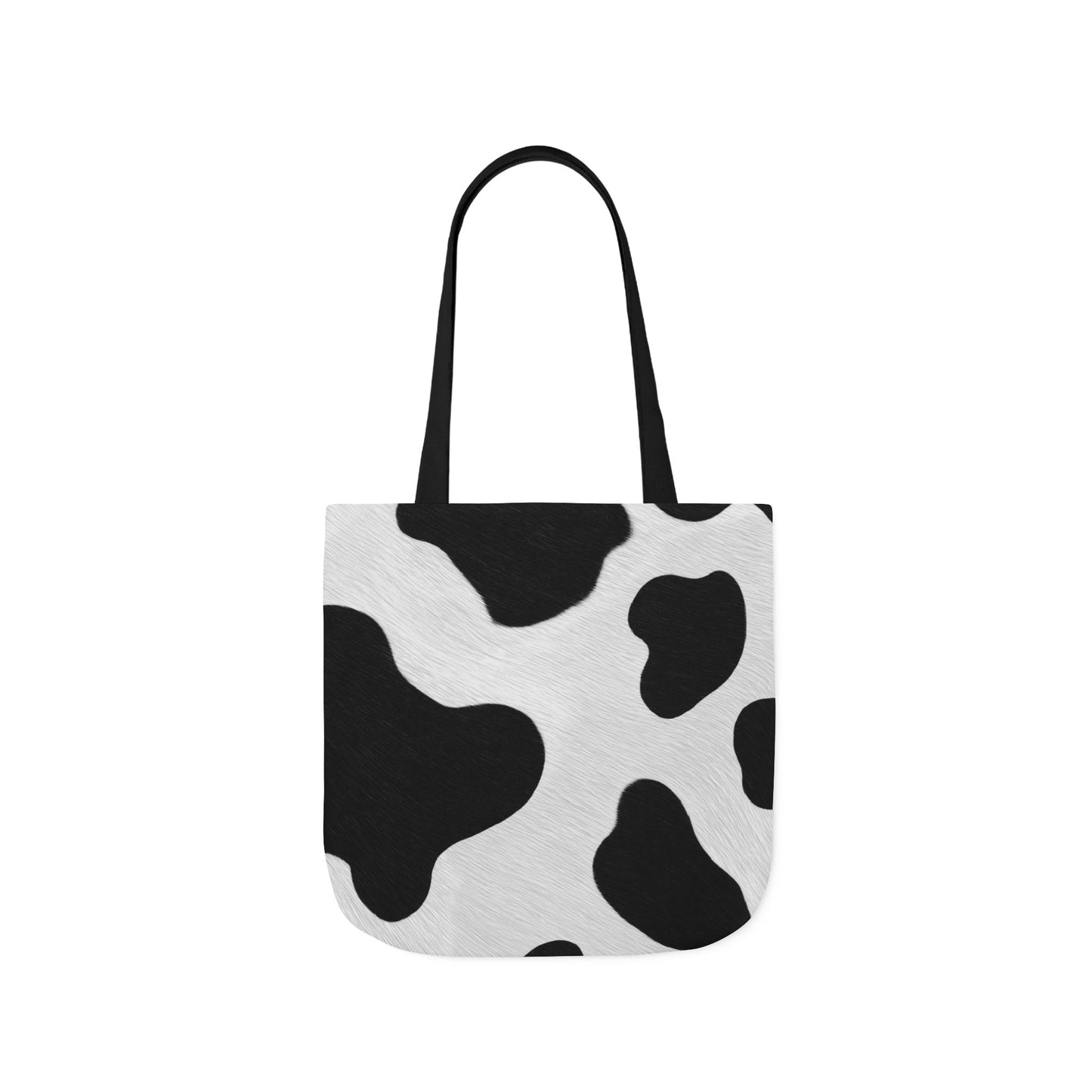 Chic Cow Print Canvas Tote Bag