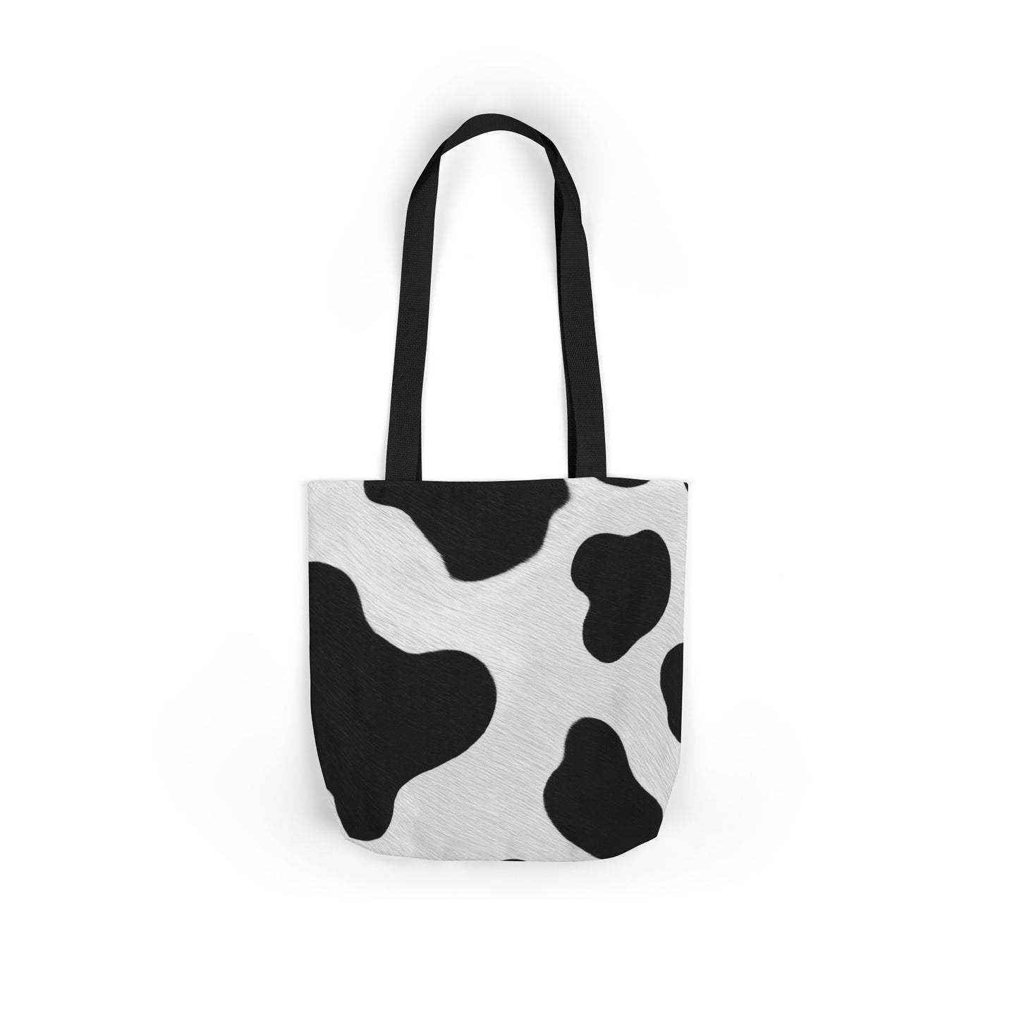 Chic Cow Print Canvas Tote Bag