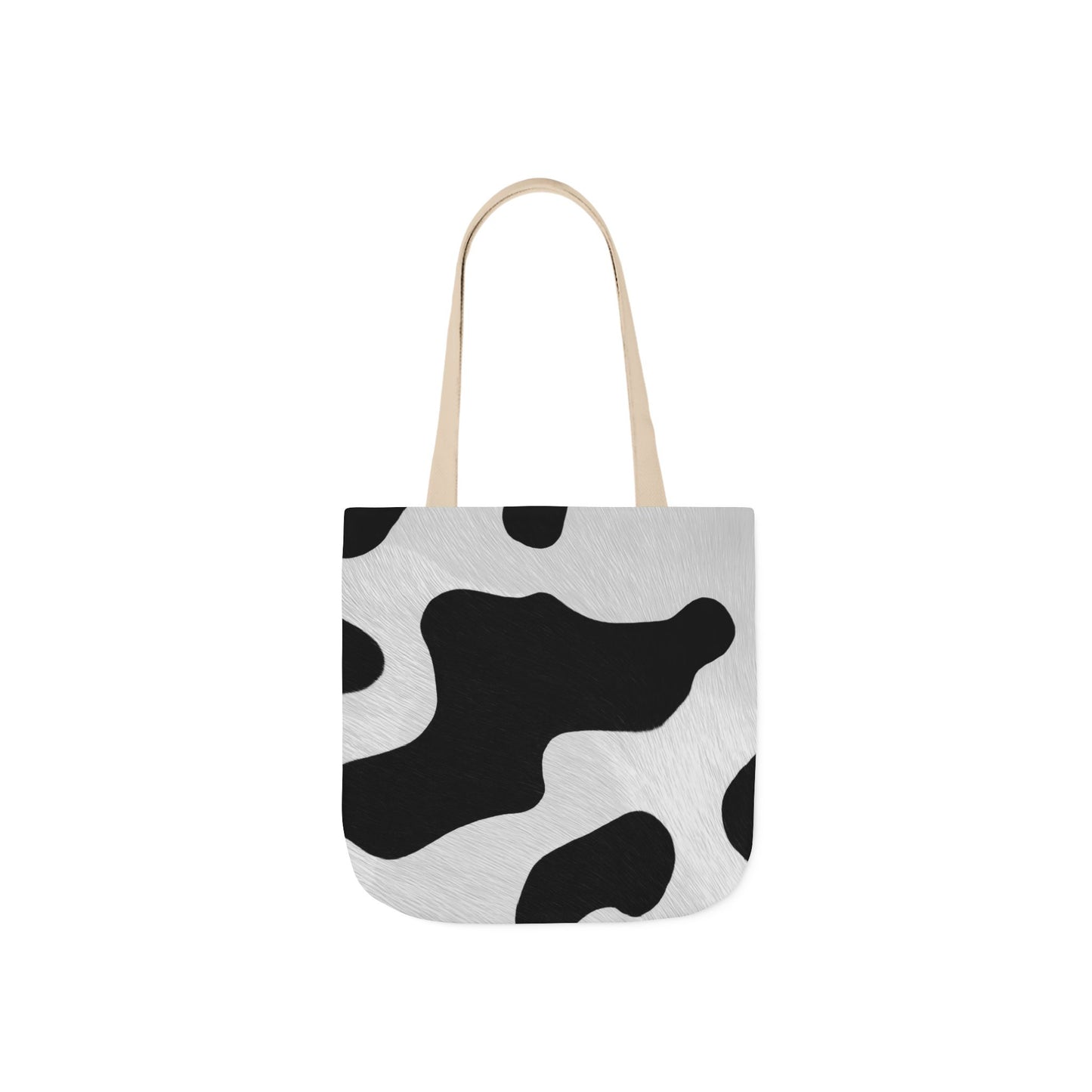 Chic Cow Print Canvas Tote Bag