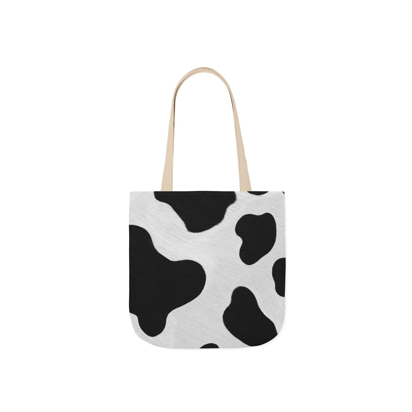 Chic Cow Print Canvas Tote Bag