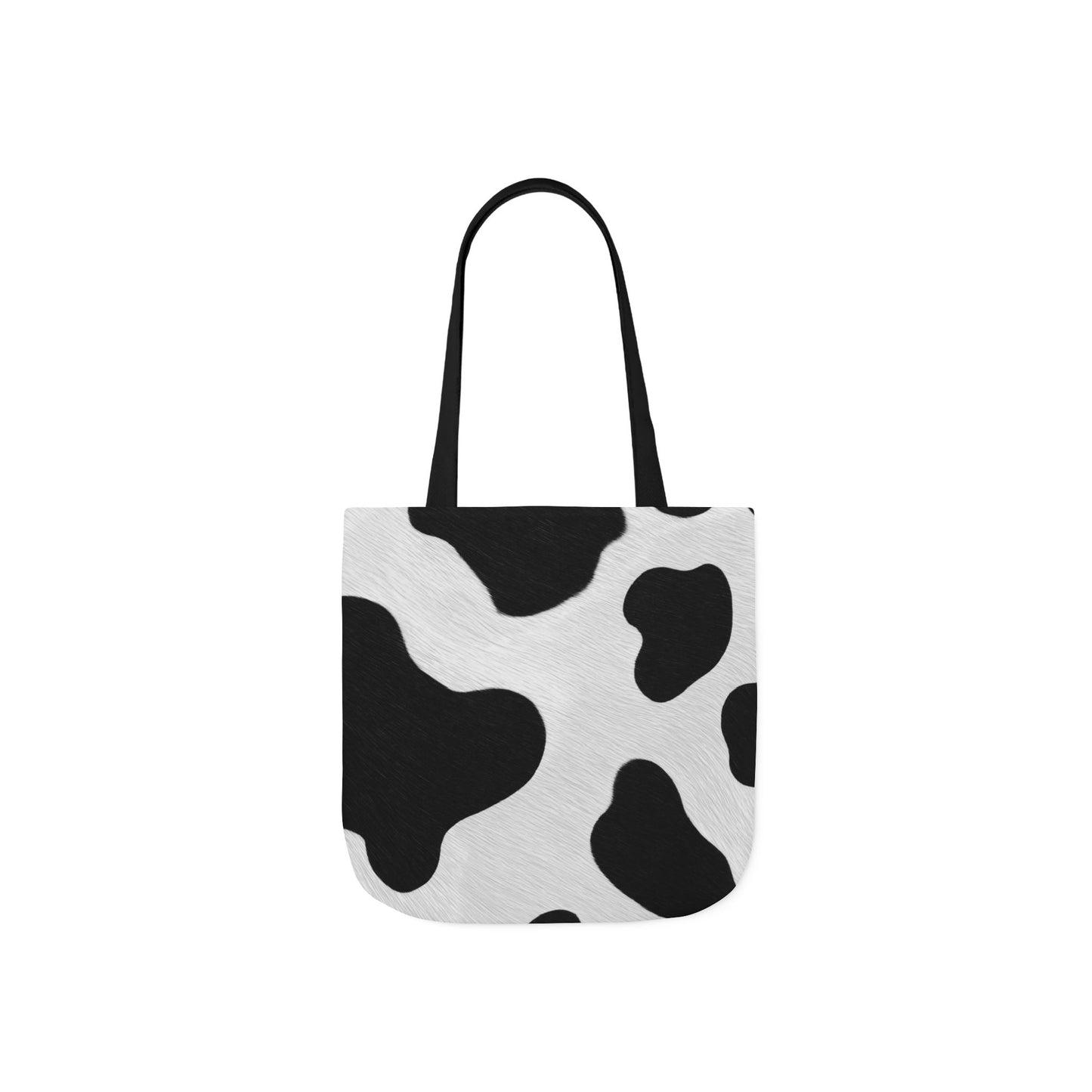 Chic Cow Print Canvas Tote Bag