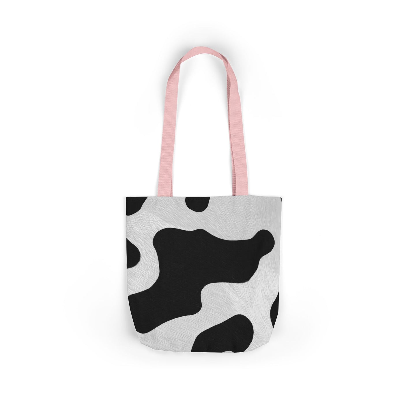 Chic Cow Print Canvas Tote Bag