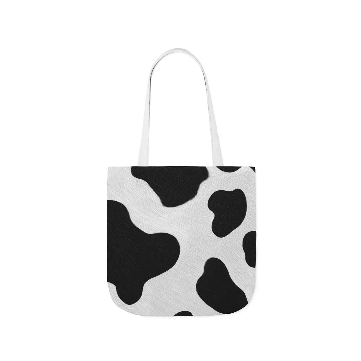 Chic Cow Print Canvas Tote Bag