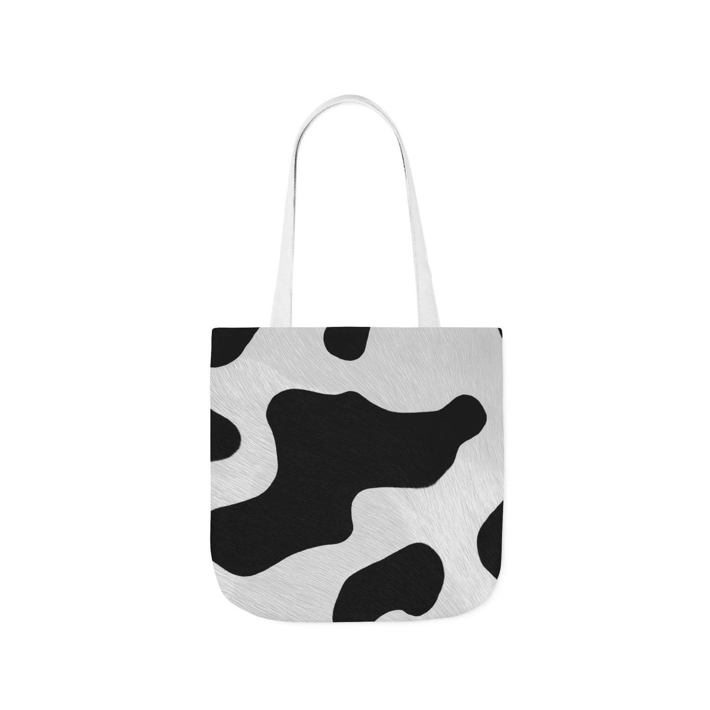 Chic Cow Print Canvas Tote Bag