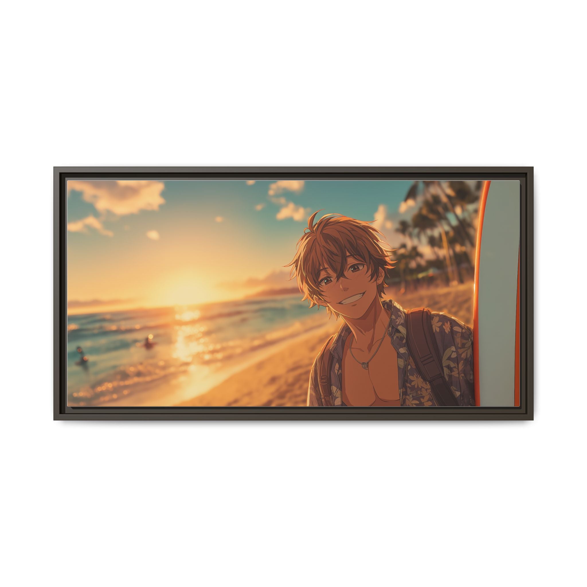 Vibrant Beach Sunset Canvas Art Print