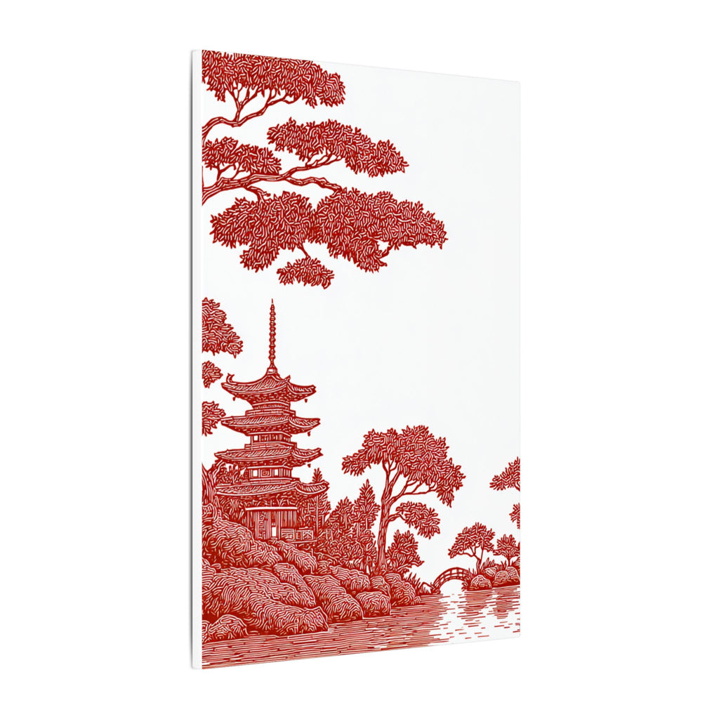 Red Pagoda Landscape Canvas