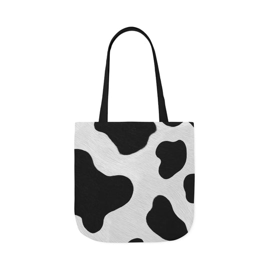 Chic Cow Print Canvas Tote Bag