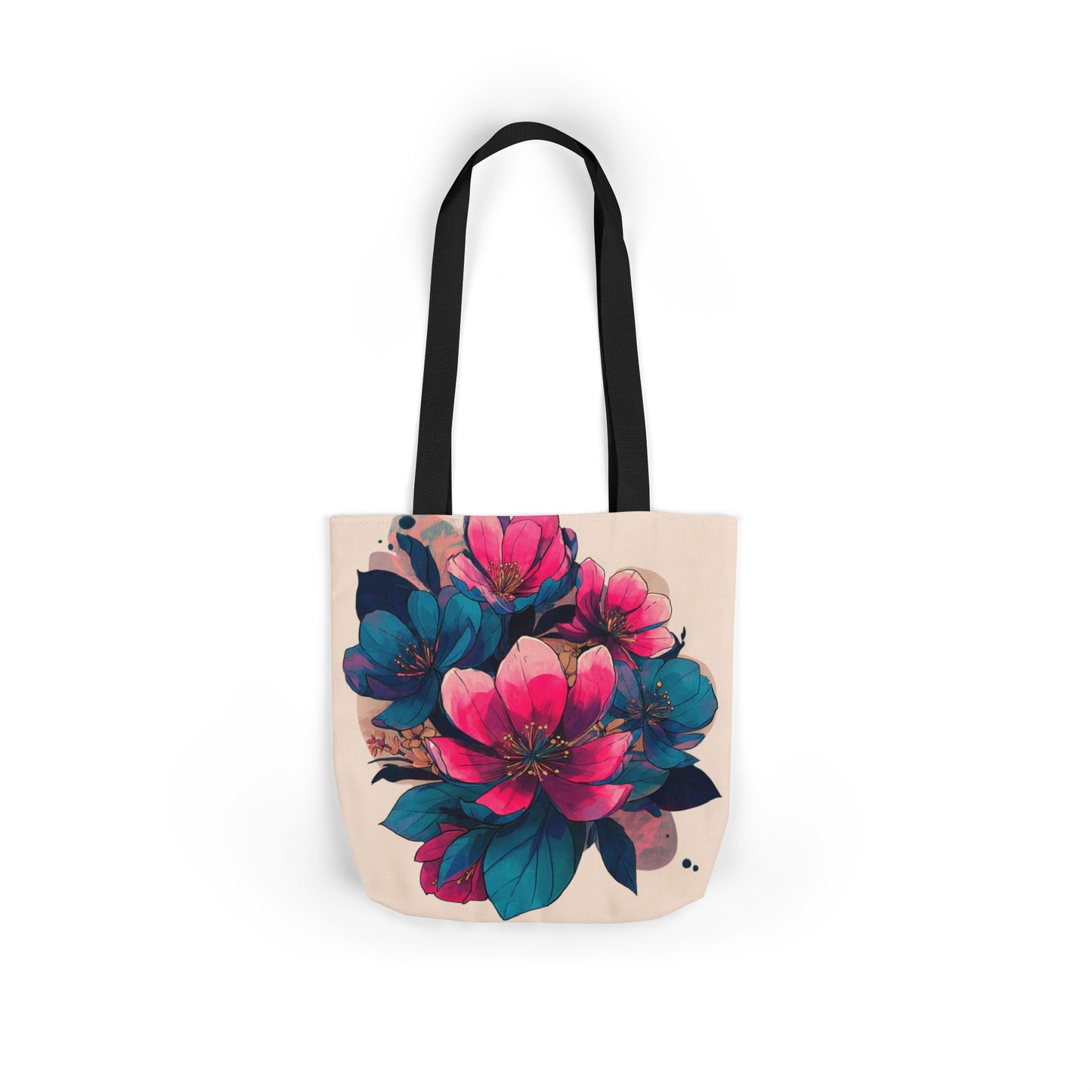 Floral Canvas Tote Bag with 5-Color Straps