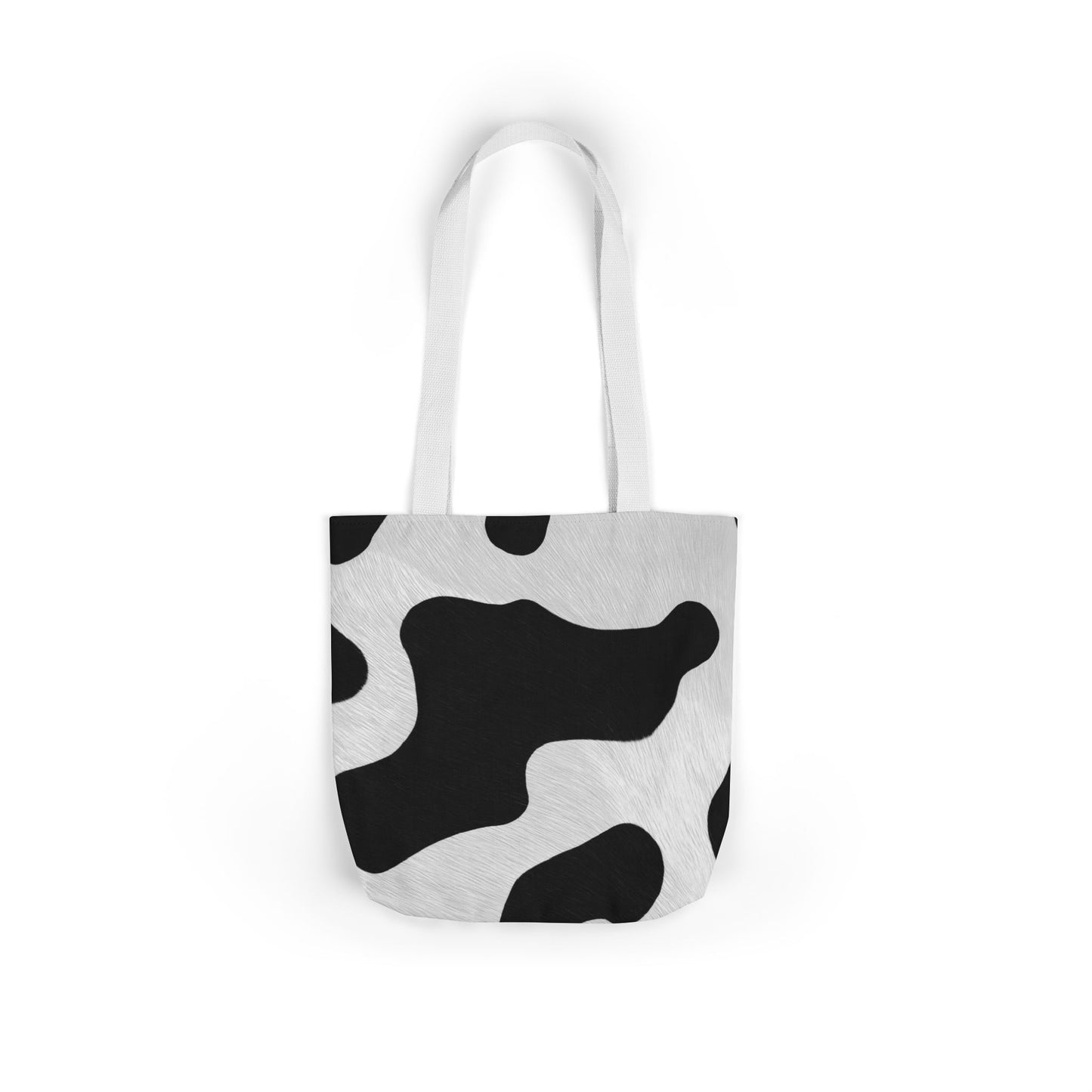 Chic Cow Print Canvas Tote Bag