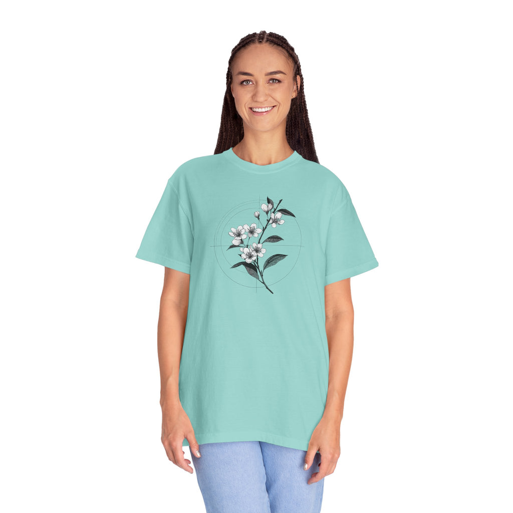 Botanical Sketch T-Shirt — Minimal Floral Illustration Tee