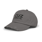 Unisex Distressed Cap with 'CUZ ROBOTS.'
