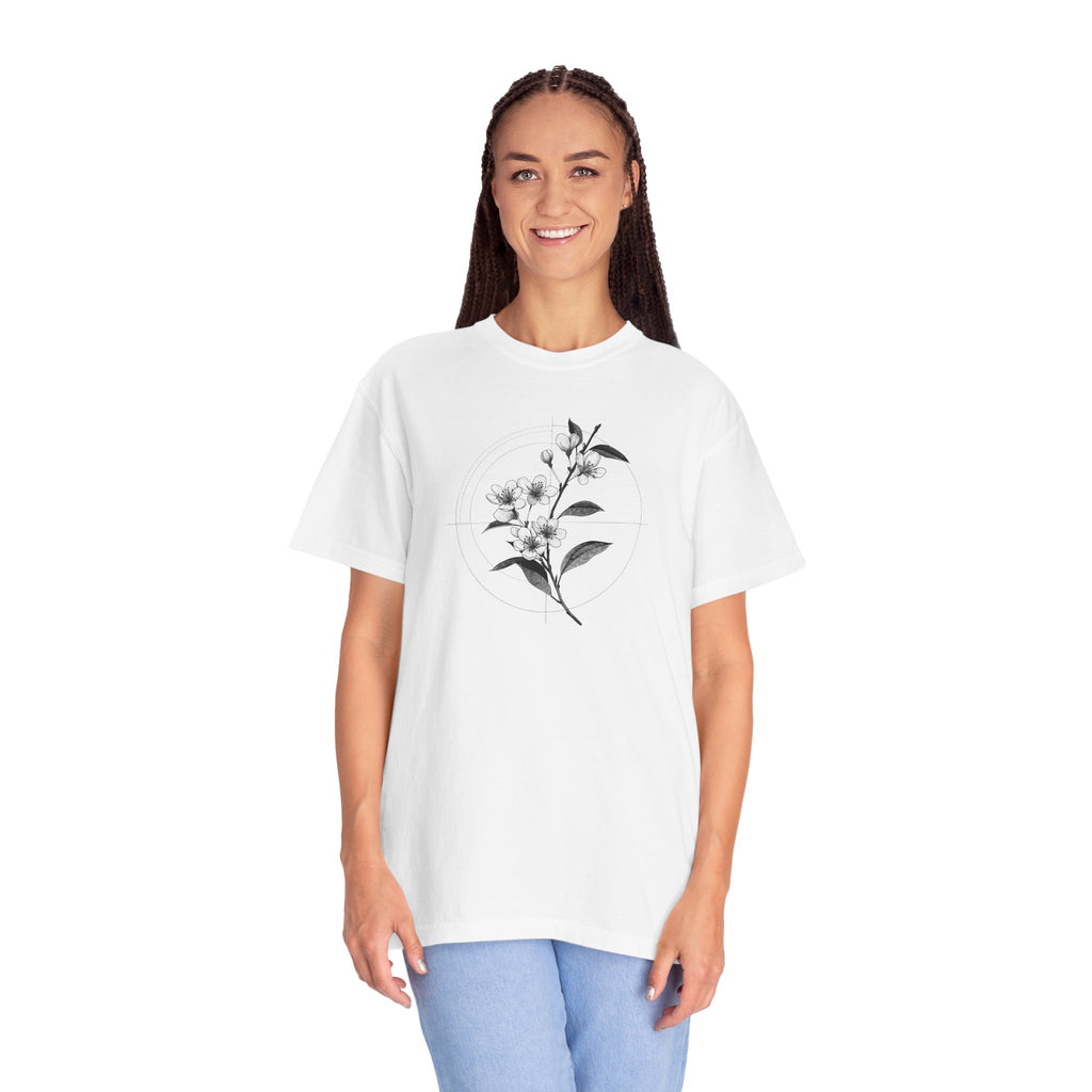 Botanical Sketch T-Shirt — Minimal Floral Illustration Tee