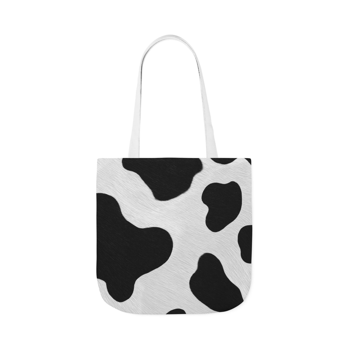 Chic Cow Print Canvas Tote Bag
