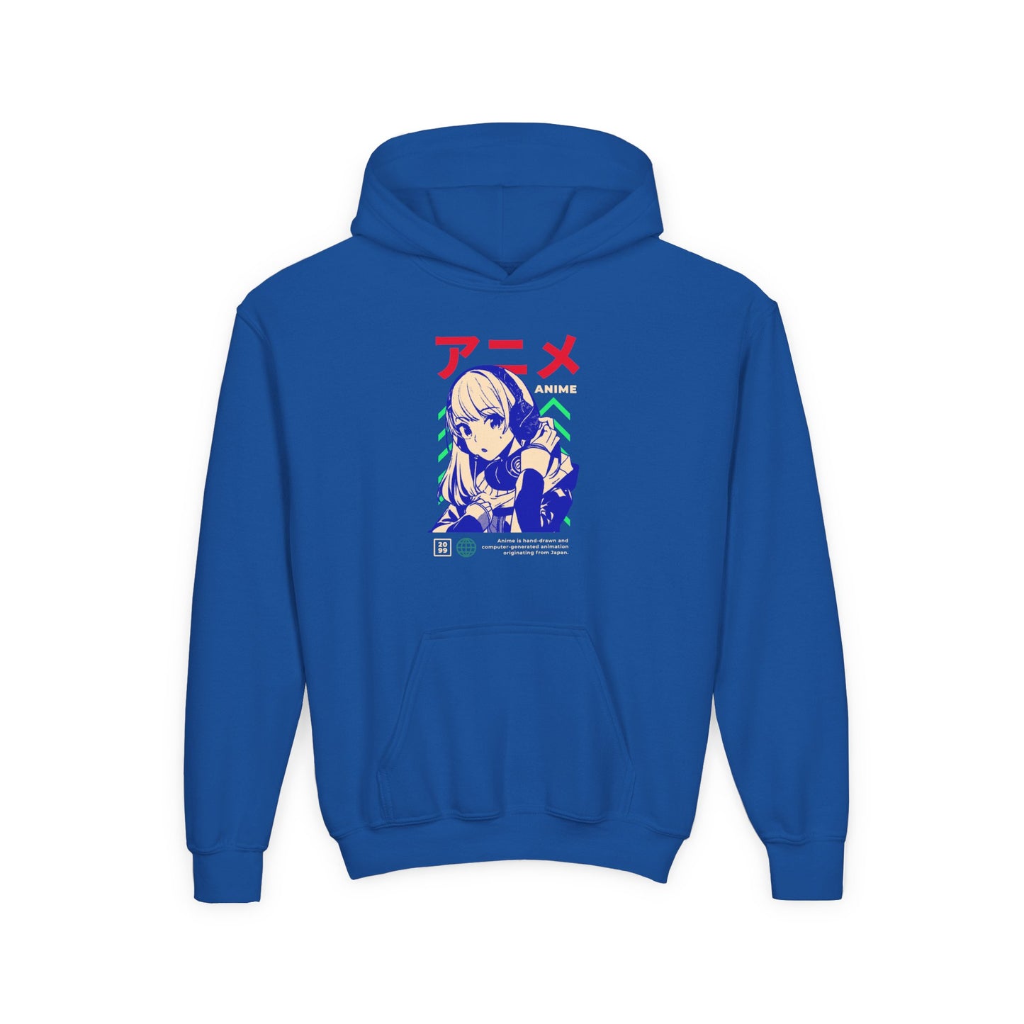 Anime-Inspired Youth Hooded Sweatshirt