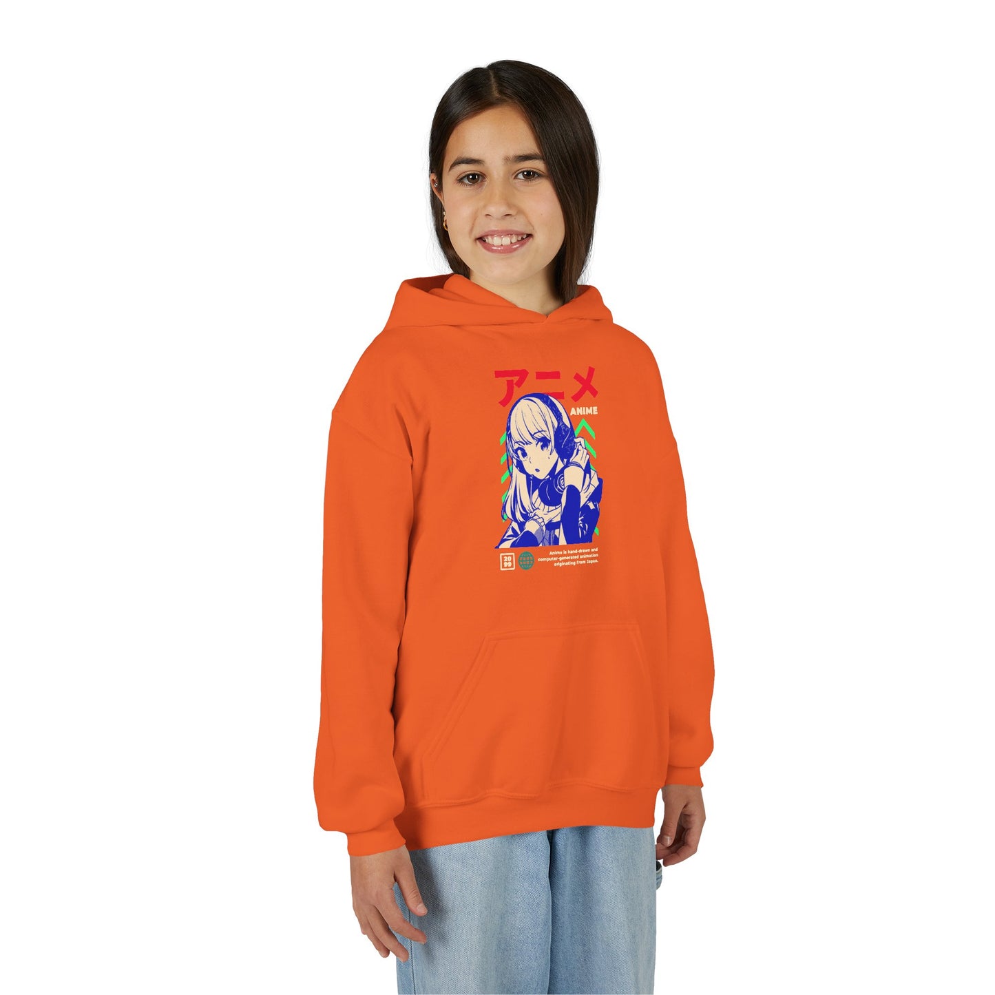 Anime-Inspired Youth Hooded Sweatshirt