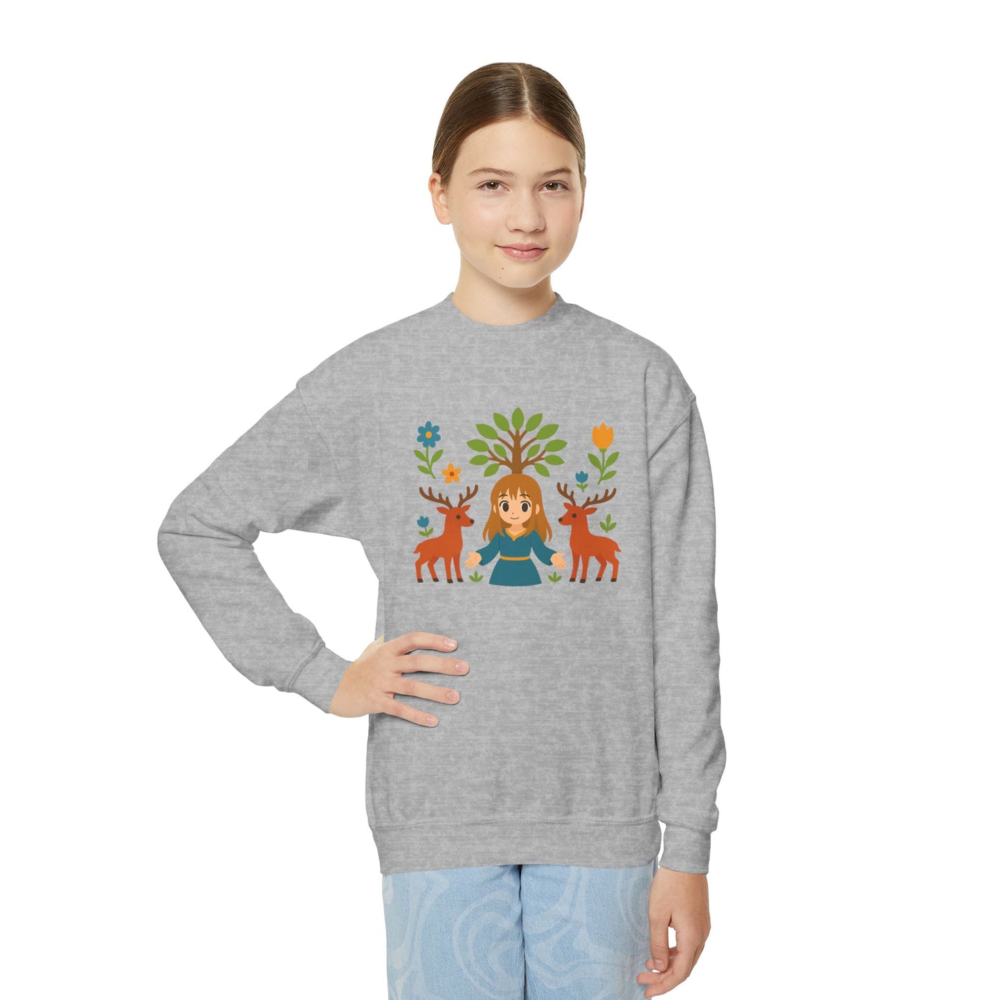 Whimsical Nature Youth Crewneck Sweatshirt