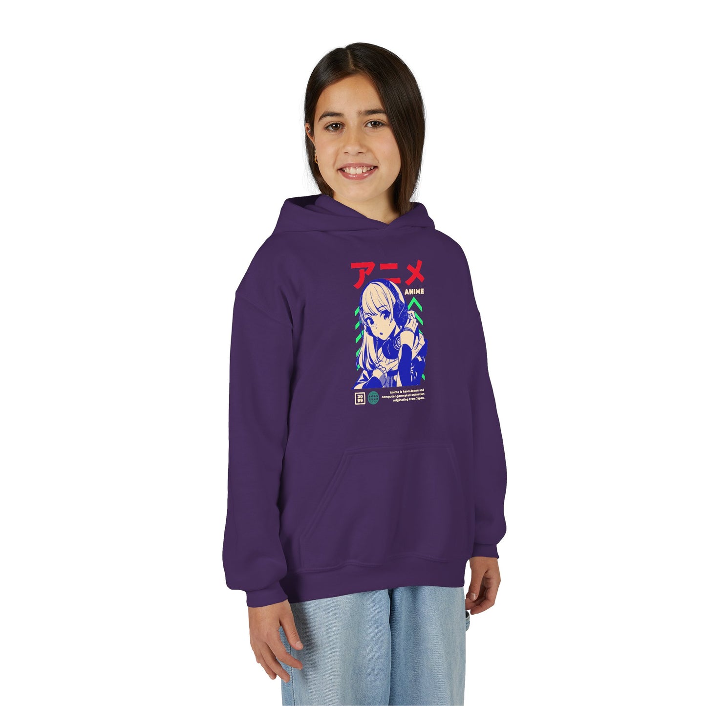 Anime-Inspired Youth Hooded Sweatshirt