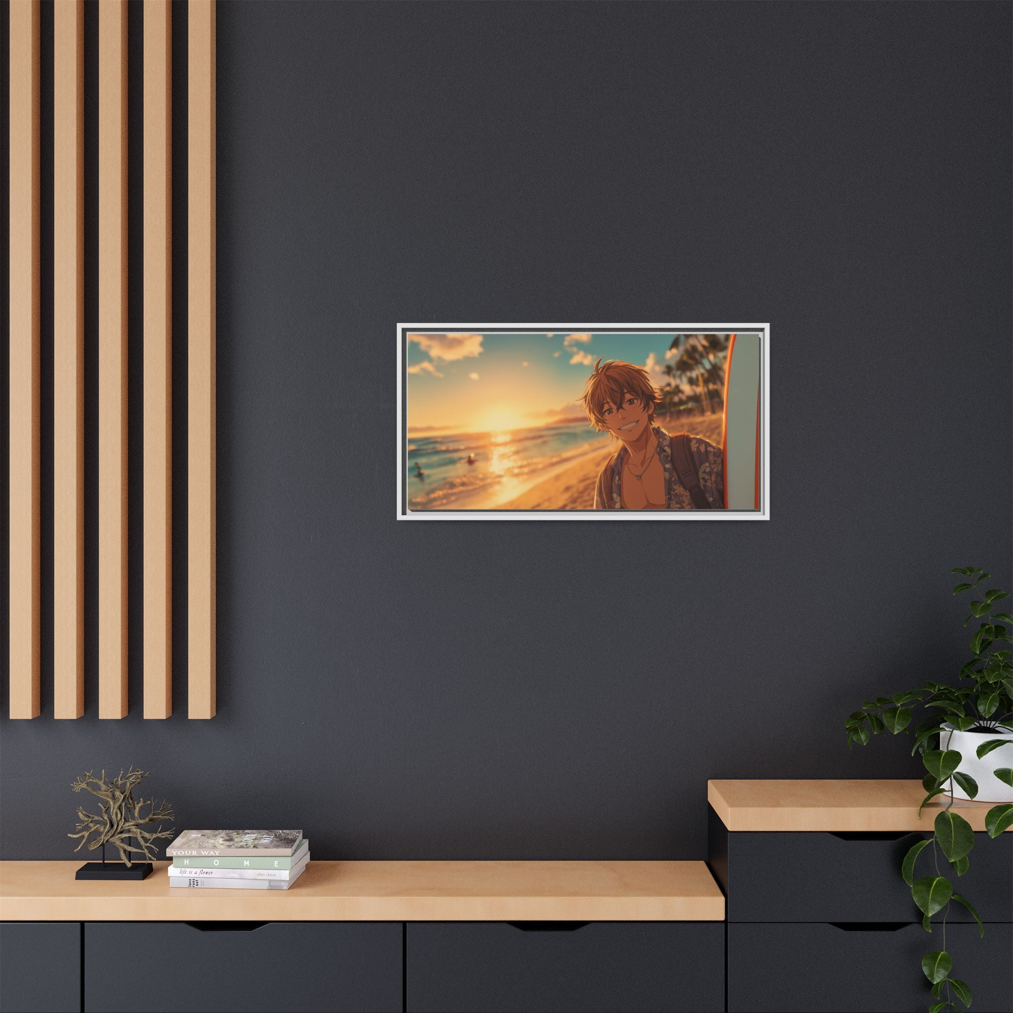 Vibrant Beach Sunset Canvas Art Print
