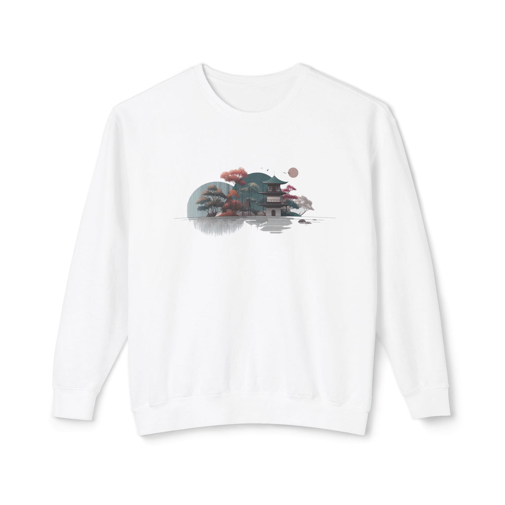 Japanese Temple Reflection Crewneck Sweatshirt