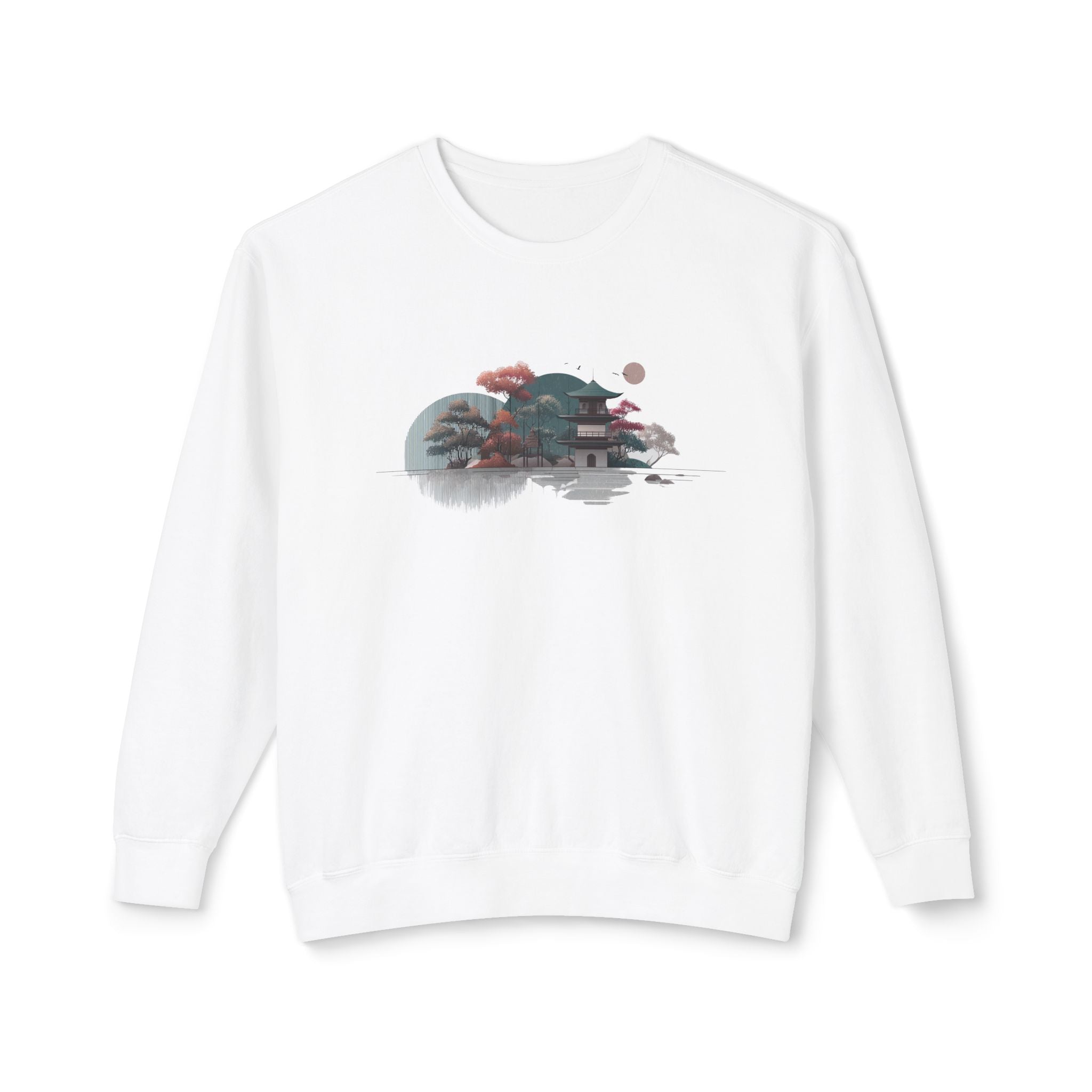 Japanese Temple Reflection Crewneck Sweatshirt