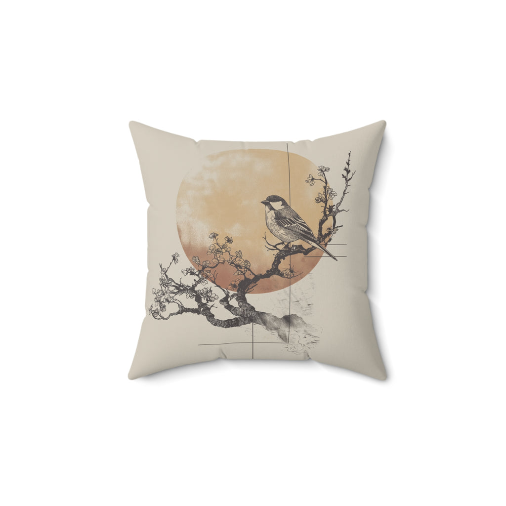 Bird on Branch Decorative Throw Pillow