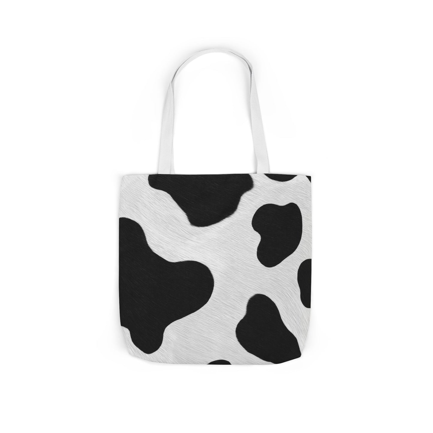 Chic Cow Print Canvas Tote Bag