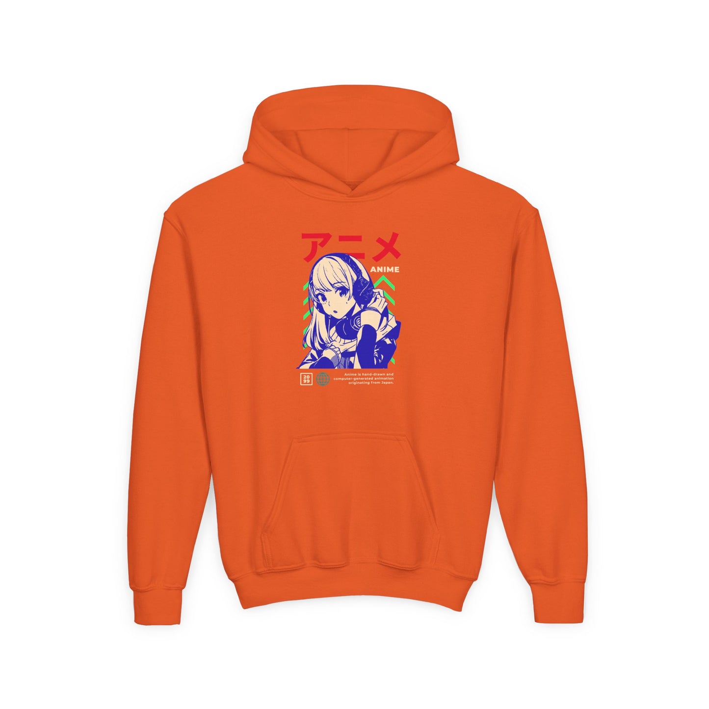 Anime-Inspired Youth Hooded Sweatshirt