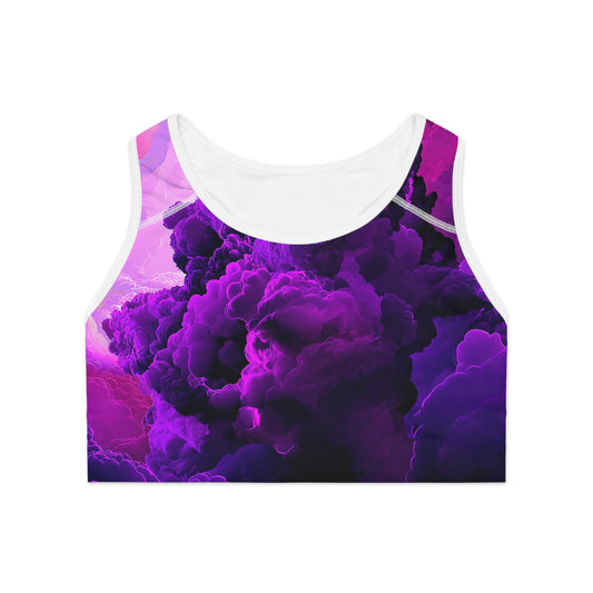 Vibrant Purple Cloud Sports Bra