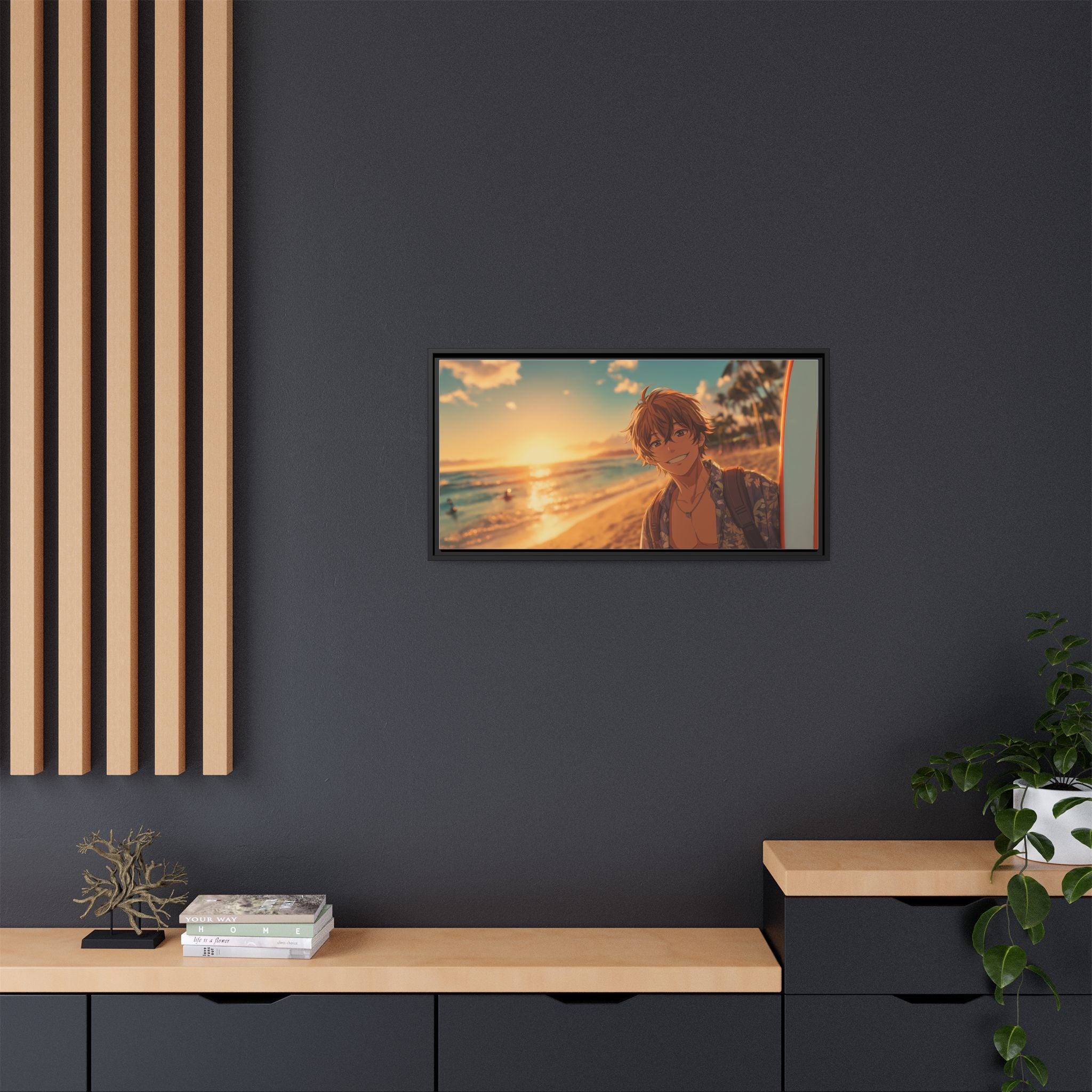 Vibrant Beach Sunset Canvas Art Print