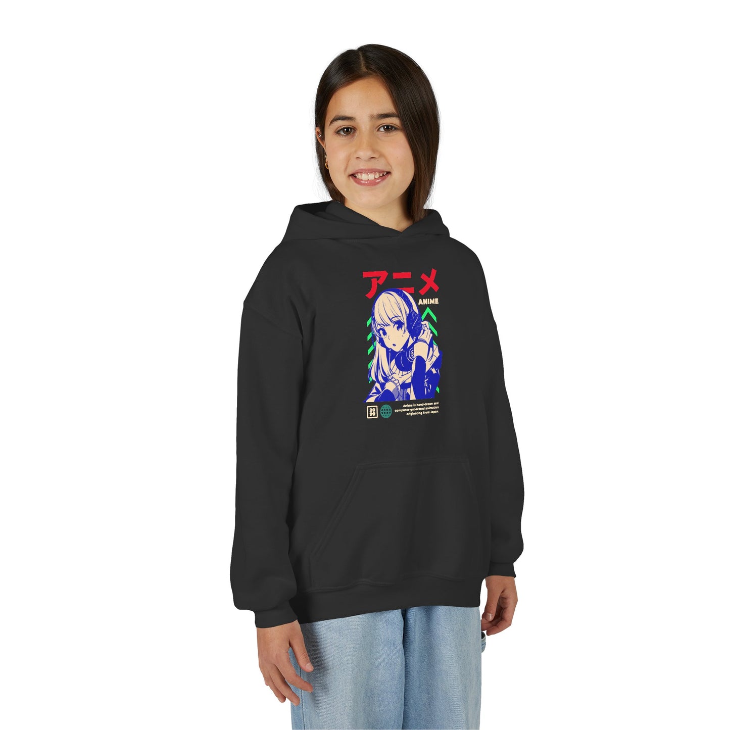 Anime-Inspired Youth Hooded Sweatshirt