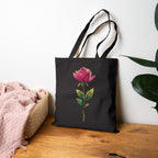 Rose Design Cotton Canvas Tote Bag
