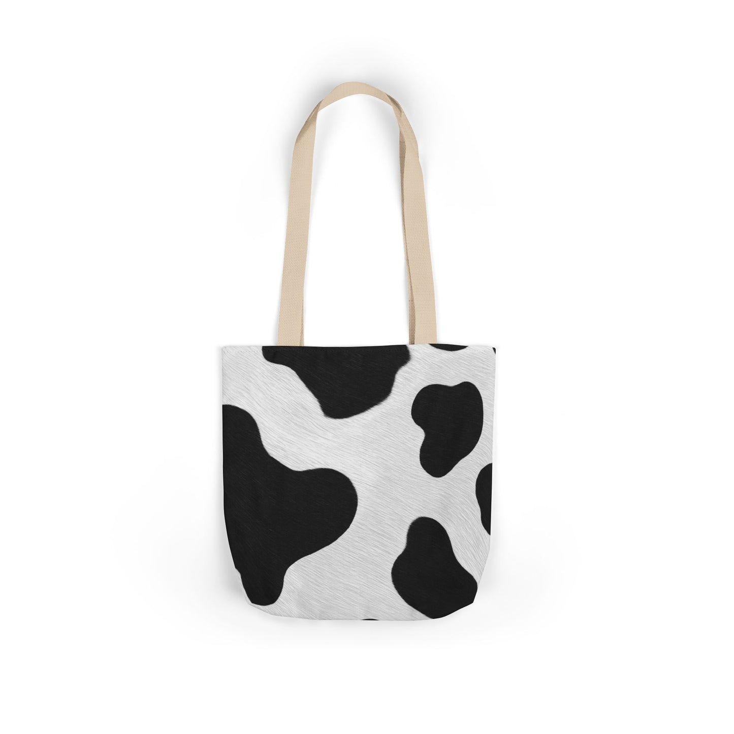Chic Cow Print Canvas Tote Bag