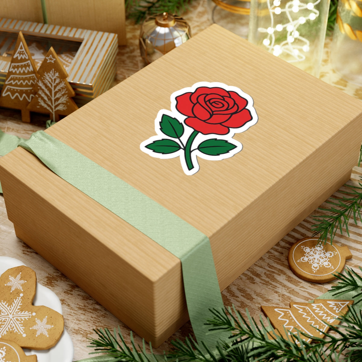 Red Rose Kiss-Cut Stickers