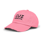 Unisex Distressed Cap with 'CUZ ROBOTS.'