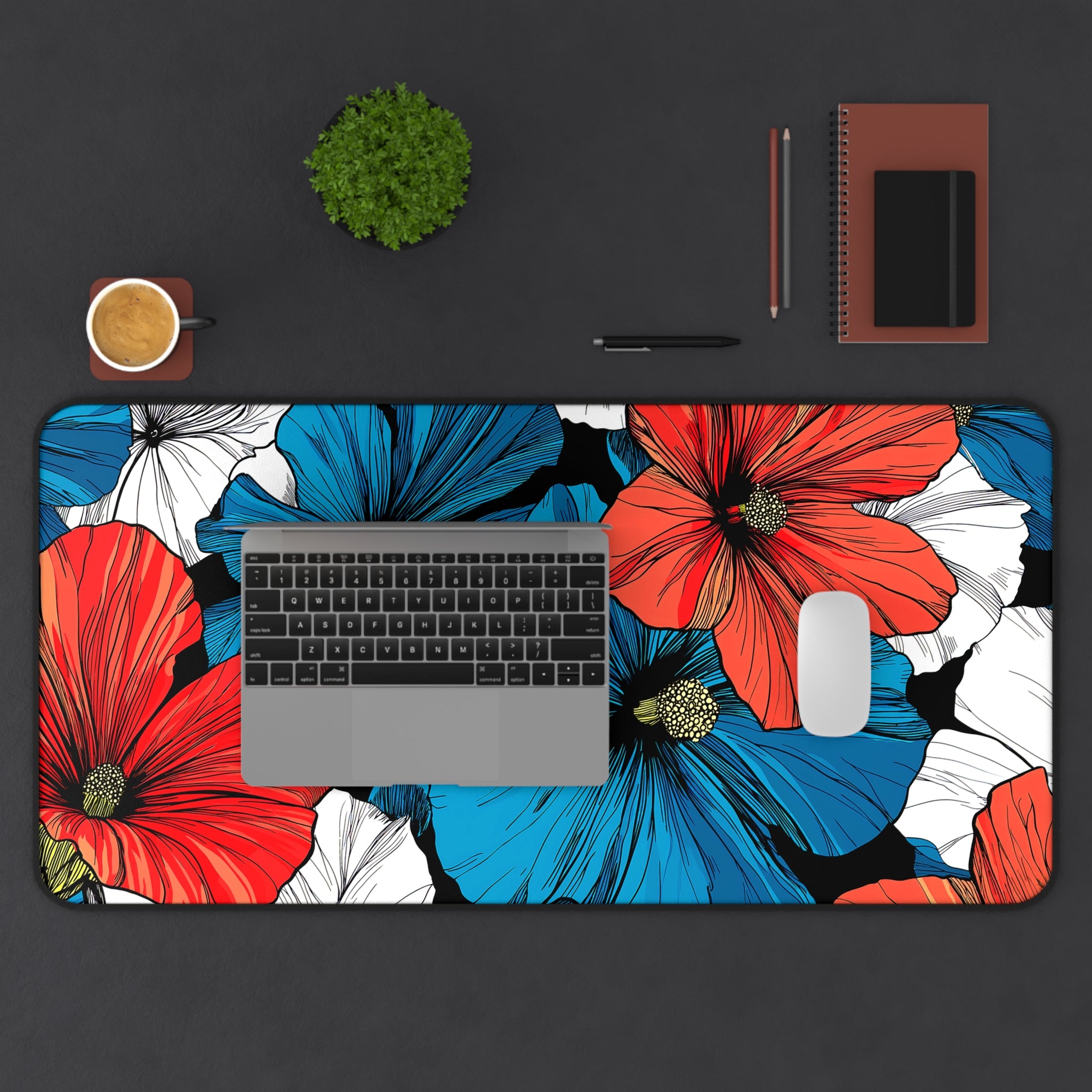 Vibrant Floral Desk Mat