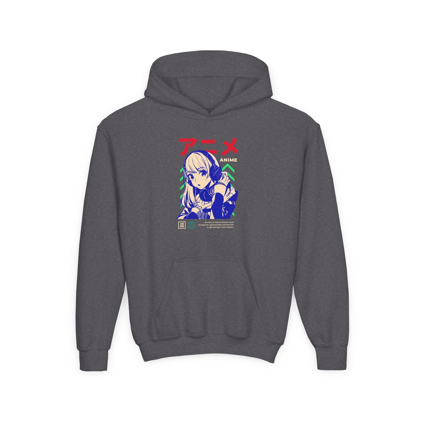 Anime-Inspired Youth Hooded Sweatshirt