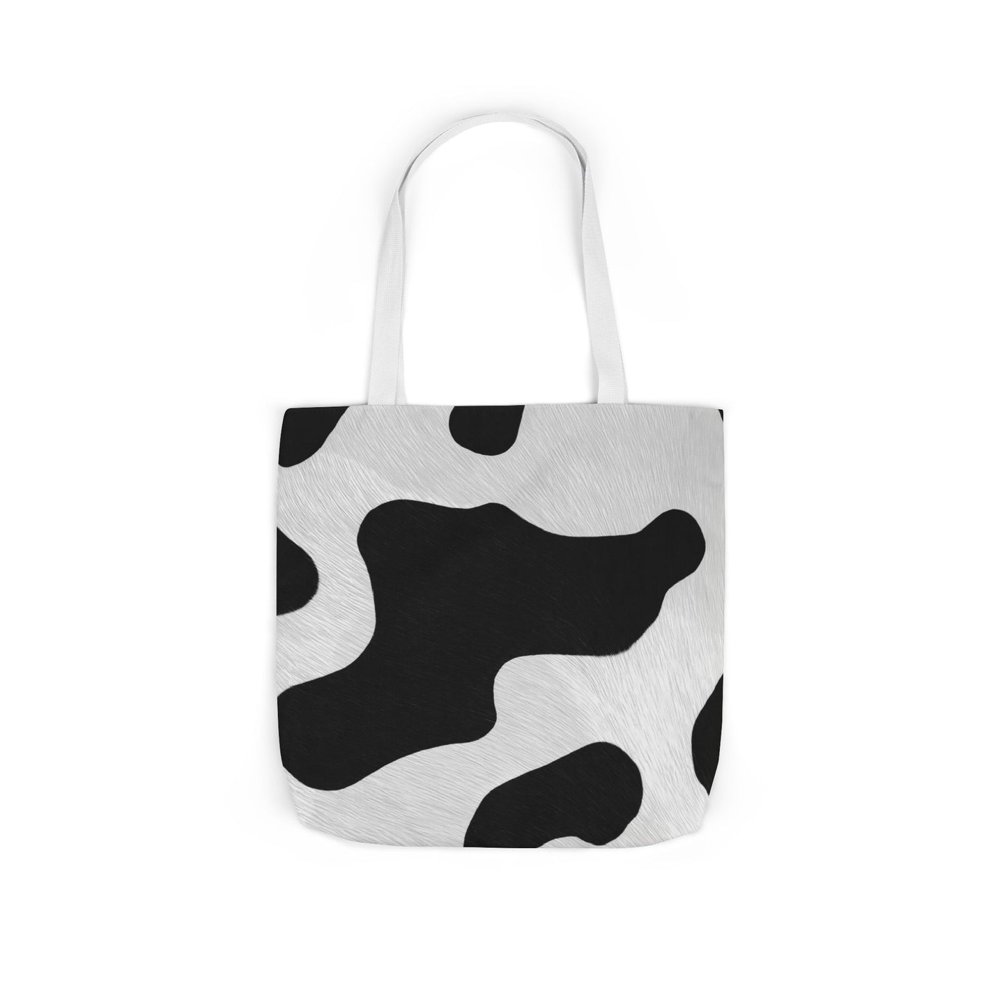 Chic Cow Print Canvas Tote Bag