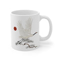 Japanese Crane & Red Sun Illustration