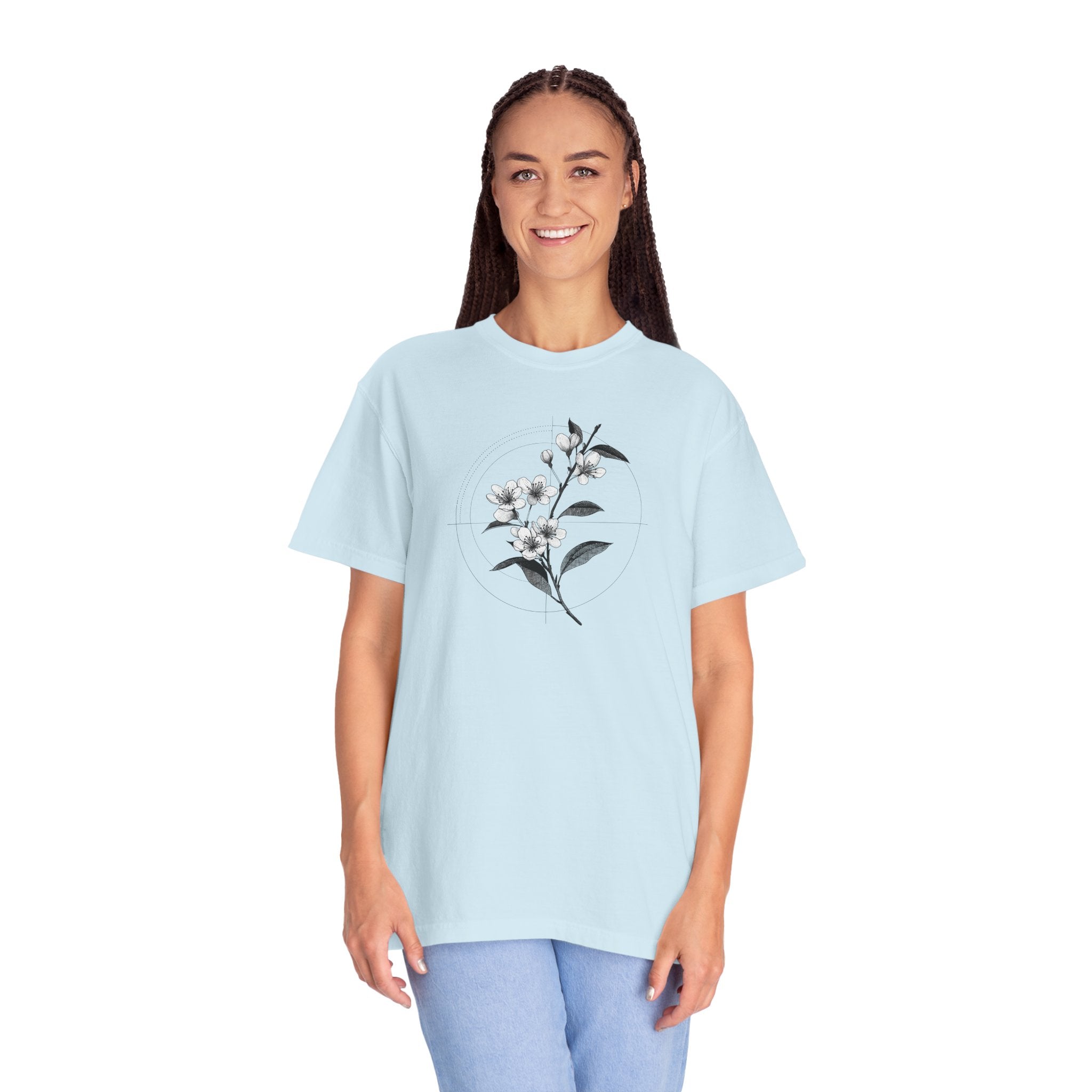 Botanical Sketch T-Shirt — Minimal Floral Illustration Tee