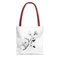 Floral Triangle Tote Bag — Minimal Black & White Botanical Canvas Tote