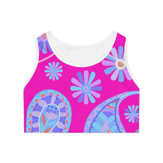 Vibrant Floral Sports Bra