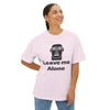 Leave Me Alone T‑Shirt — Minimalist Face Graphic Oversized Tee