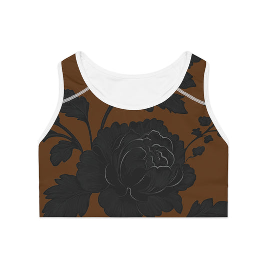 Elegant Floral Sports Bra