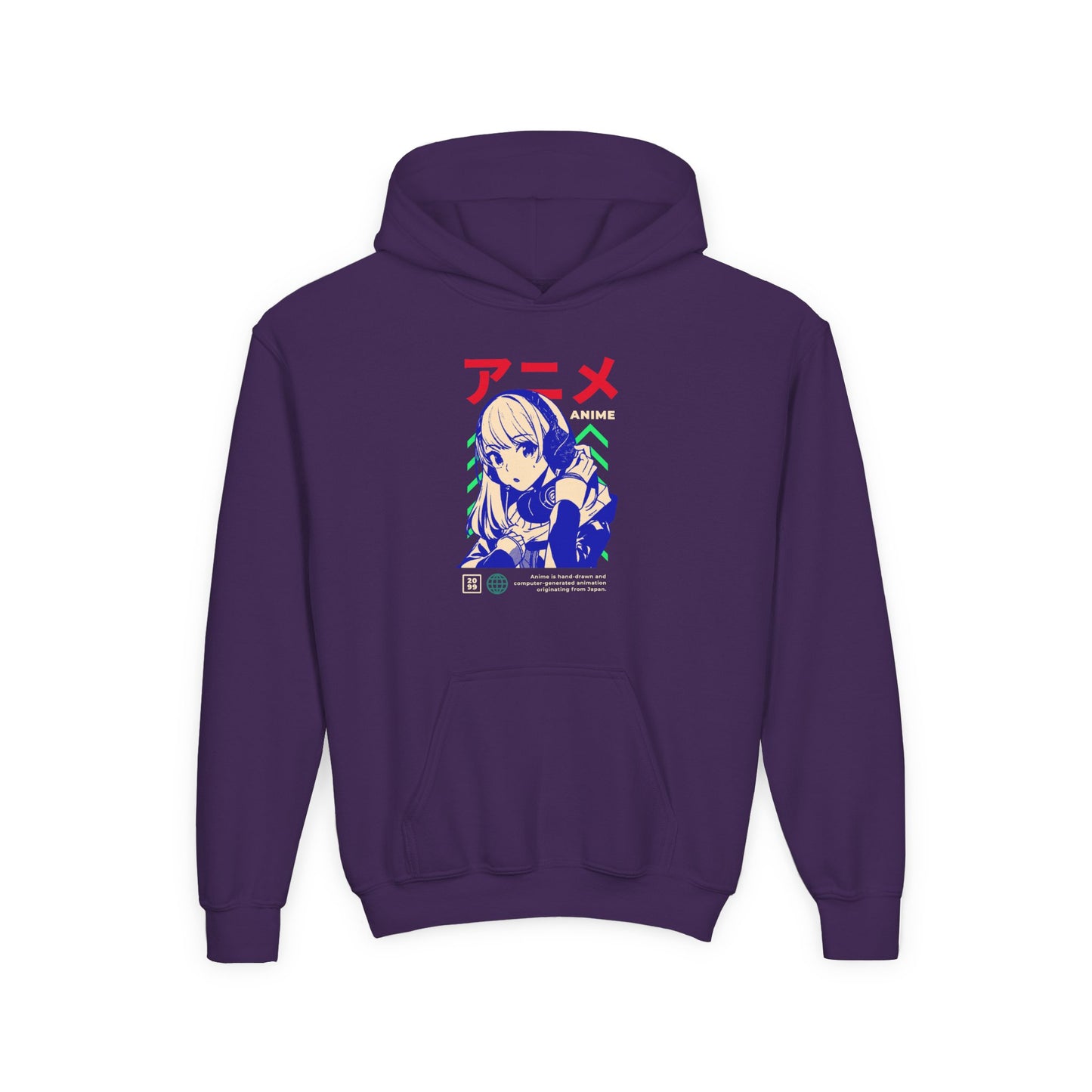 Anime-Inspired Youth Hooded Sweatshirt