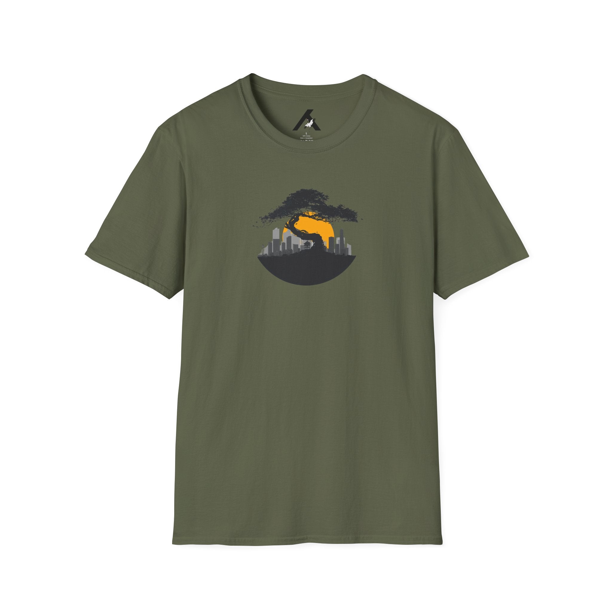 Minimalist Sunset T-Shirt — Bonzai Silhouette Graphic Tee