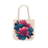 Floral Canvas Tote Bag with 5-Color Straps